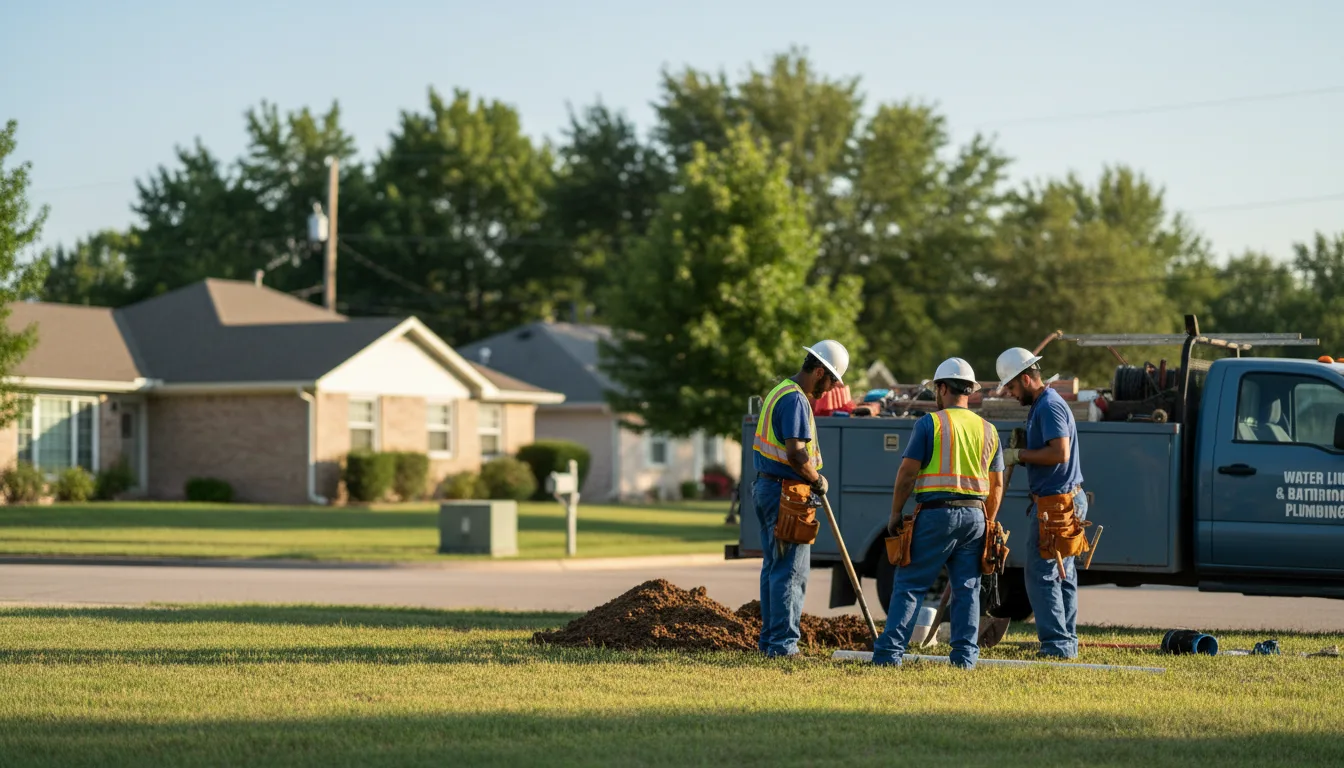 Residential water line and bathroom plumbing service in Denver, IA